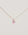 Collar Adorable Heart Pink Baño Oro