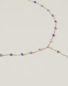 Collar Y Cianita Stones Acero Baño Oro