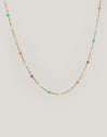 Crystals Colors Necklace Stainless Steel 18kt Gold Plated