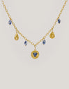 Cyanite Denim Multicharms Gold-Plated Steel Necklace - vista 6