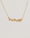 Collar Mamá Heart Plata Baño Oro