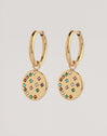 Pendientes Aro Bling Rainbow  Acero Baño Oro