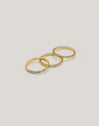 Pack de 3 bagues Odisea Colors en acier plaqué or 18kt