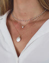 Collar Crystals Sky Plata Baño Oro