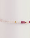 Pulsera Amulet Rose Quartz Acero Baño Oro