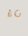 Pendientes Doble Organic River Acero Baño Oro