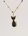 Salem Cat Enamel Black Gold Charm