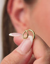 Pendientes Gota Spiral Plata Baño Oro