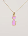 Charm Salem Gato Enamel Rosa Baño Oro