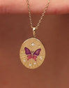 Medallion Butterfly Rose Gold Necklace