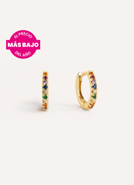 Pendientes Aro Colors Plata Baño Oro