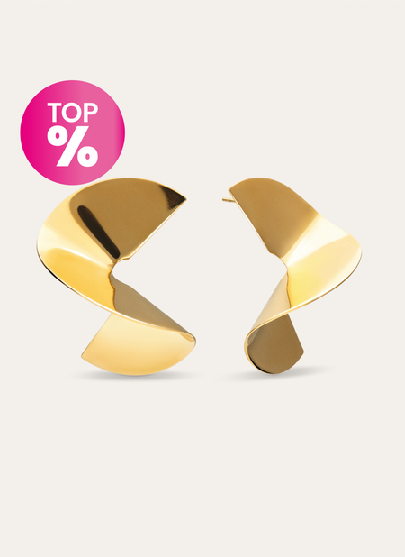 Pendientes Big Swirl Acero Baño Oro
