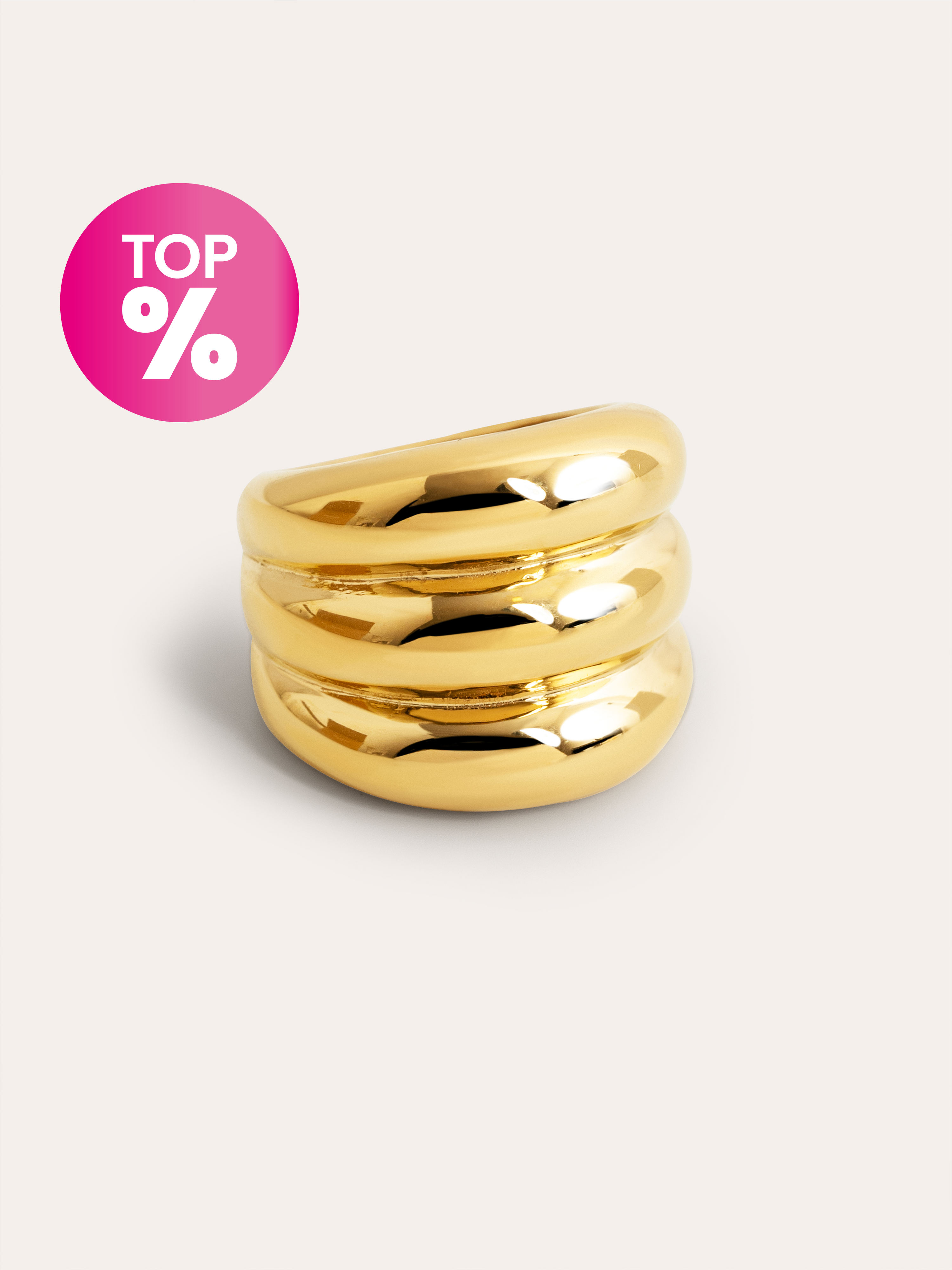 Dune Ring Edelstahl, vergoldet