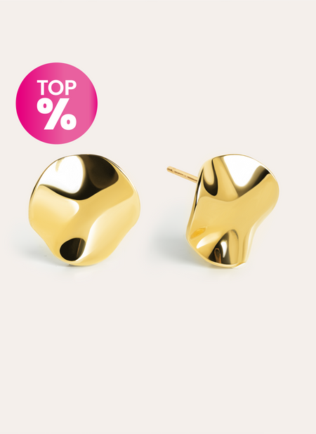 Pendientes Waves Acero Baño Oro