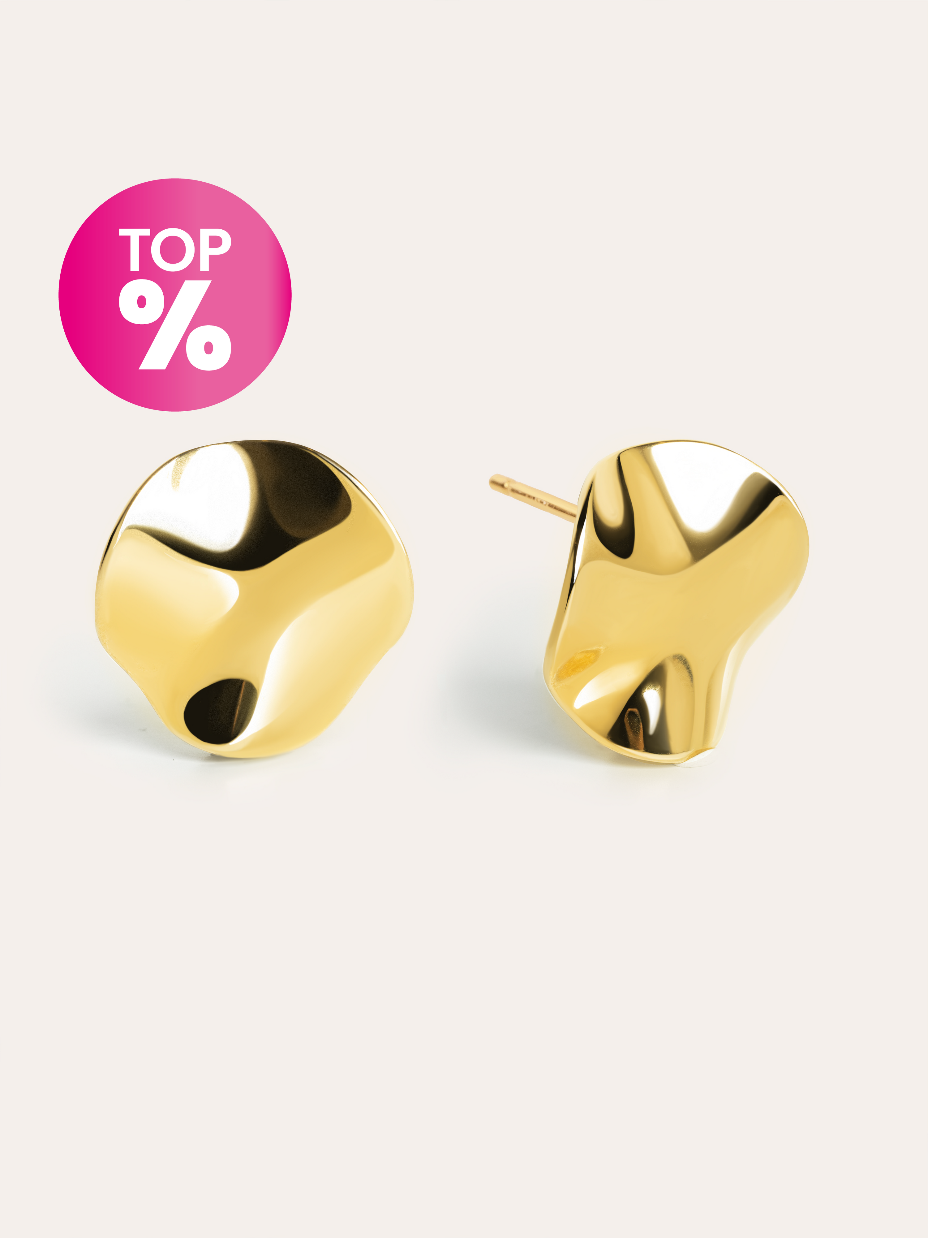 Boucles D'oreilles Waves Acier Plaqué Or