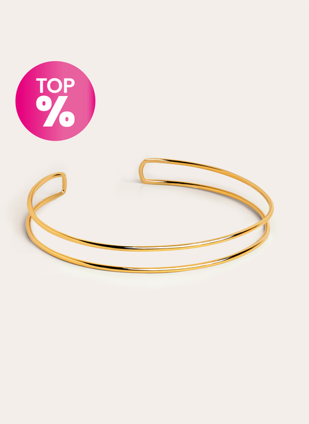 Choker Double Ring Baño Oro