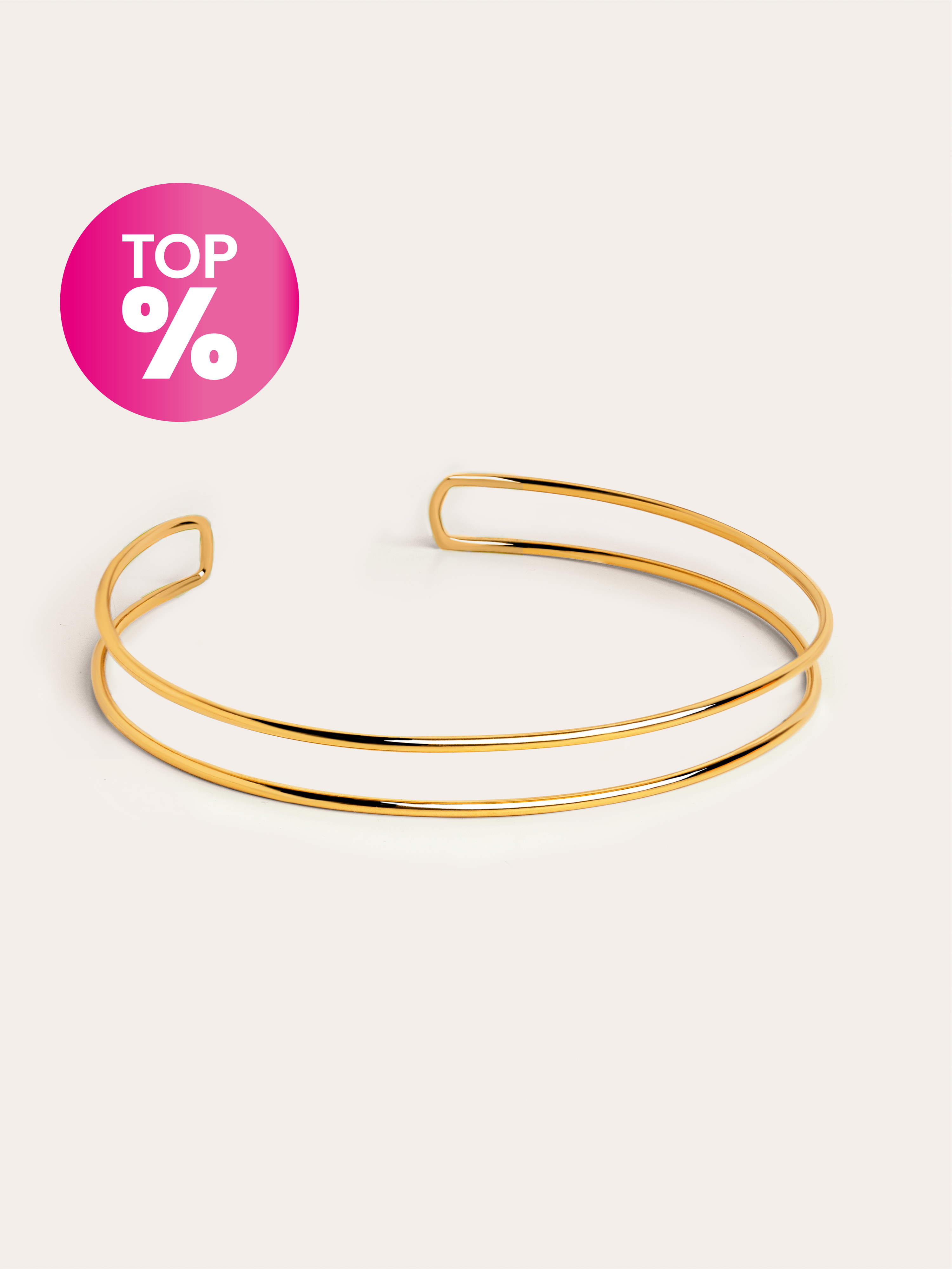 Choker Double Ring Plaqué Or