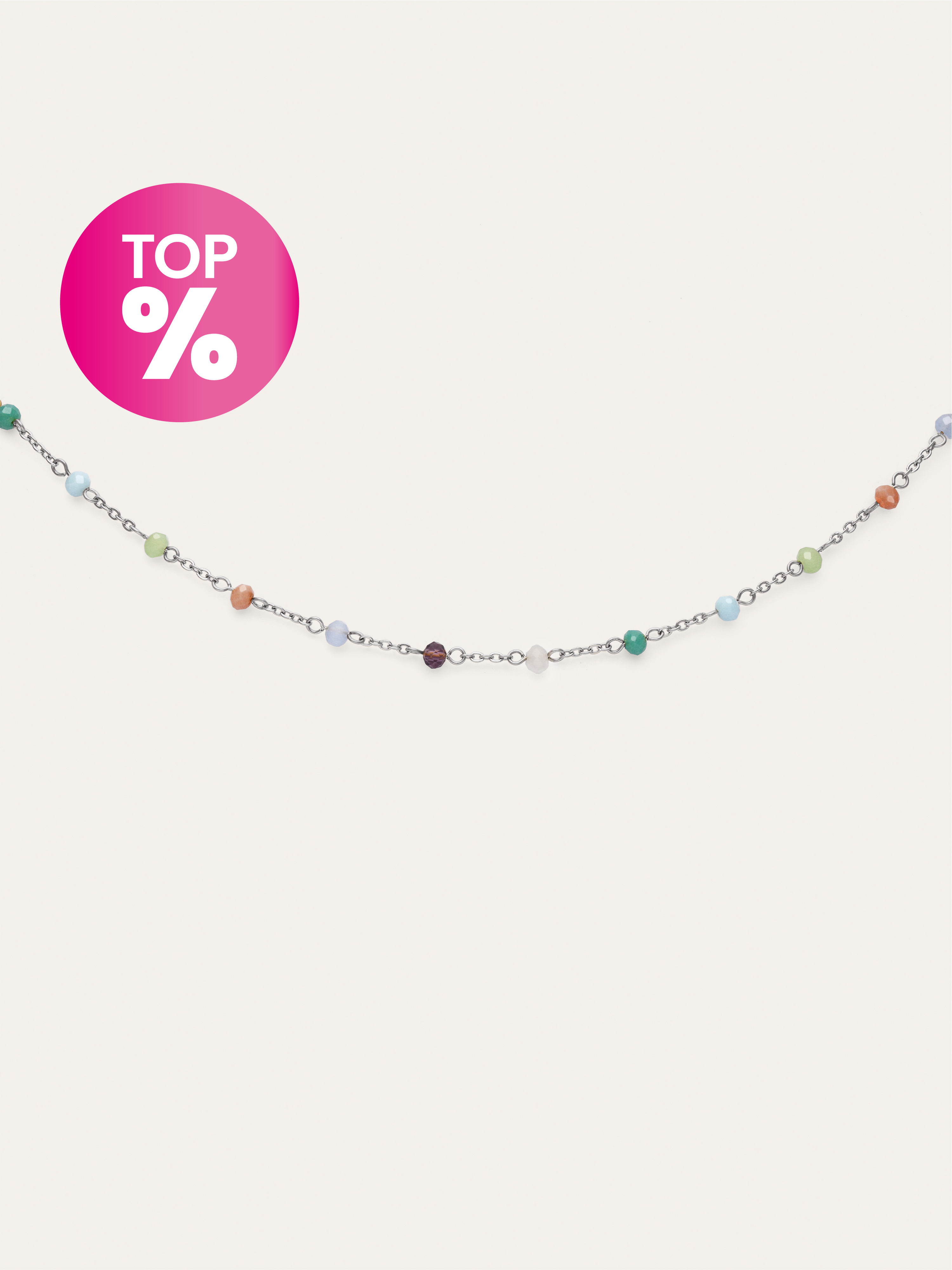 Crystals Colors Stainless Steel Necklacace