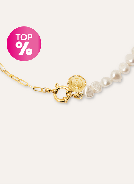 Chic Pearl Halskette Edelstahl, vergoldet
