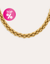 Collier Big Rope Acier Plaqué Or