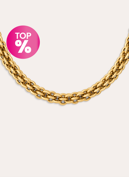 Collier Big Rope Acier Plaqué Or
