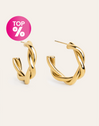 Boucles D’oreilles Créoles Lina Acier Plaqué Or