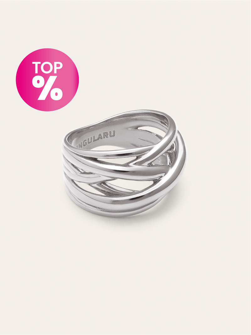 Anillo Triple Cross Acero