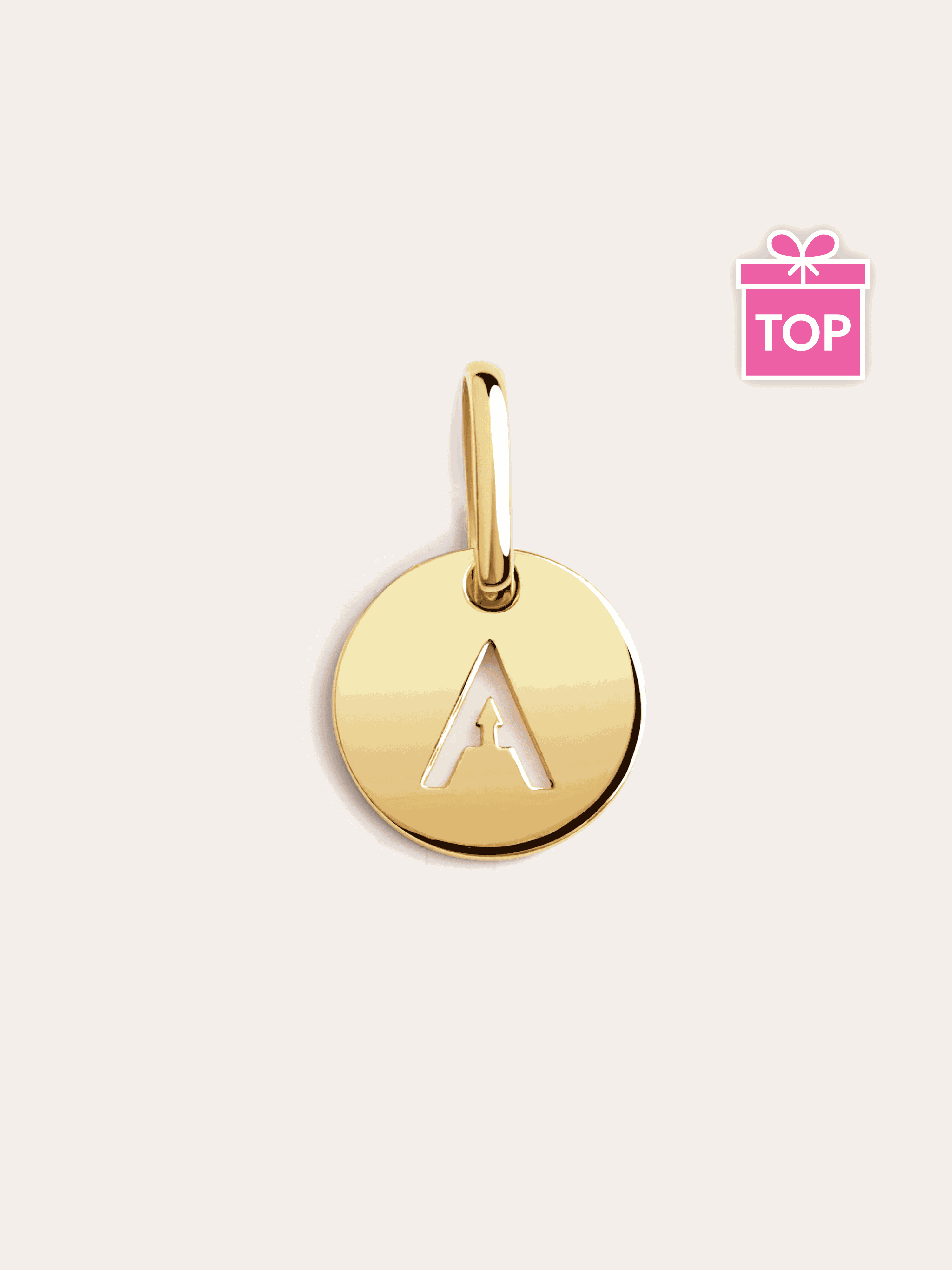 Mini Medallion Letter Plata Baño Oro