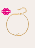 Pulsera Single Letter Plata Baño Oro