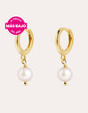Pendientes Aro Pearl Plata Baño Oro