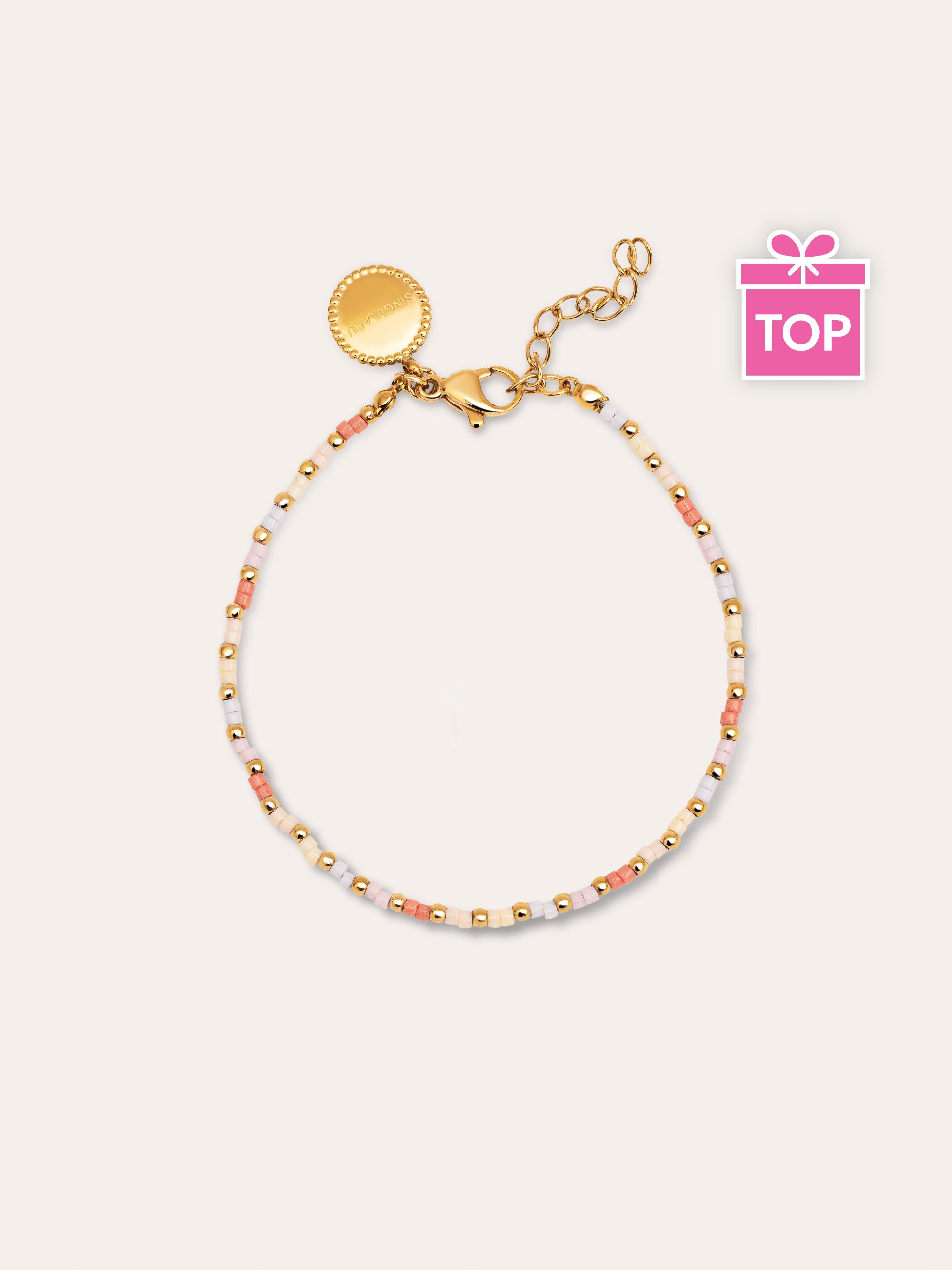Pulsera Floral Colors Acero Baño Oro