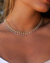 Collar Crystals Sky Plata Baño Oro