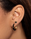 Pendientes Star Black Enamel Oro