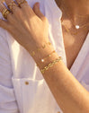 Pulsera Mini Pearls Plata Baño Oro