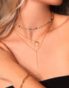 Collar Y Stick Plata Baño Oro