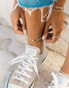 Crystals Colors Silver Anklet
