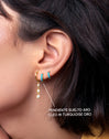 Pendiente Suelto Aro Cleo M Turquoise Plata Baño Oro