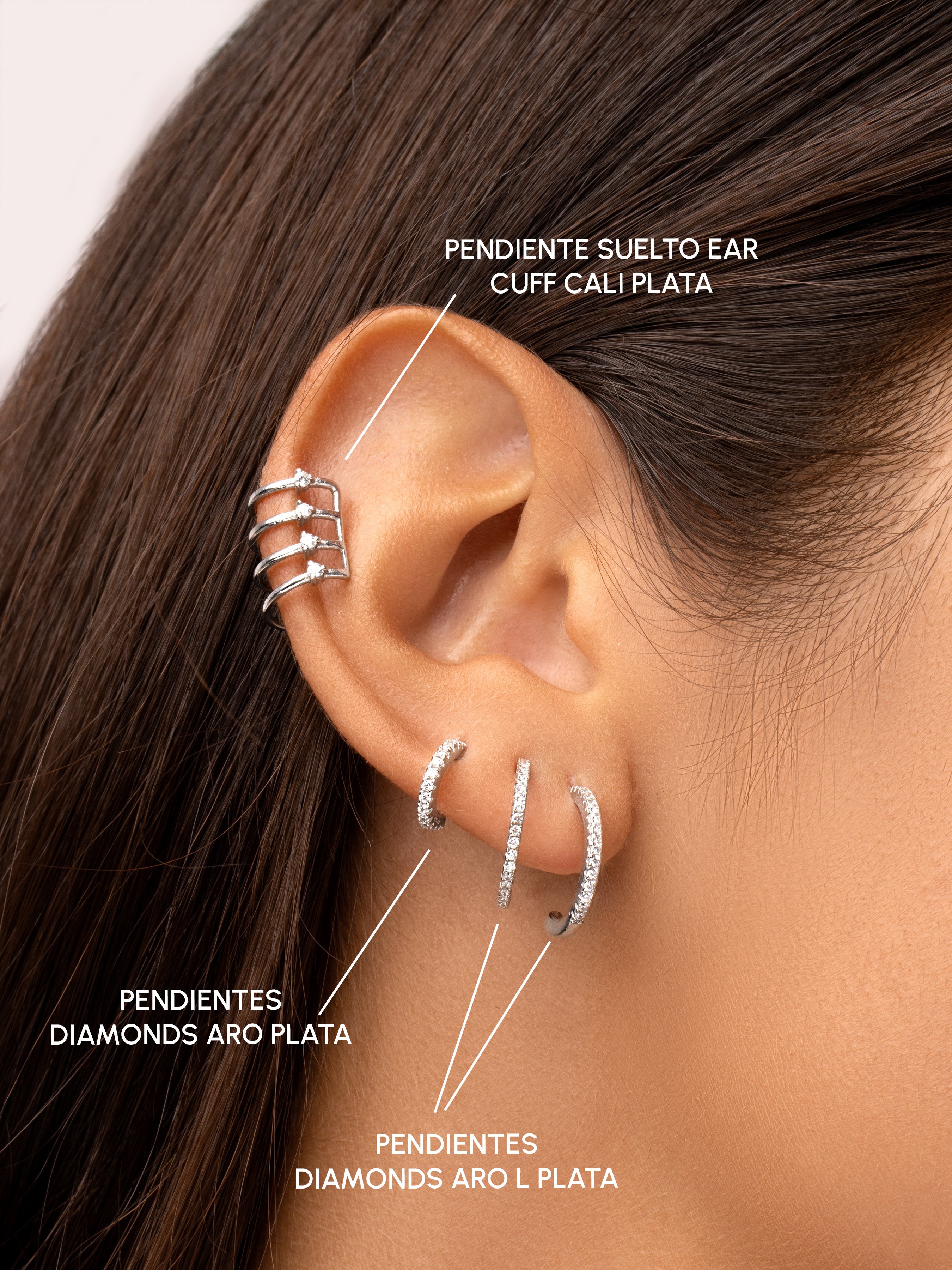 Pendientes Sparks Aro Plata