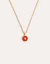 Letter Rainbow Enamel Gold Necklace