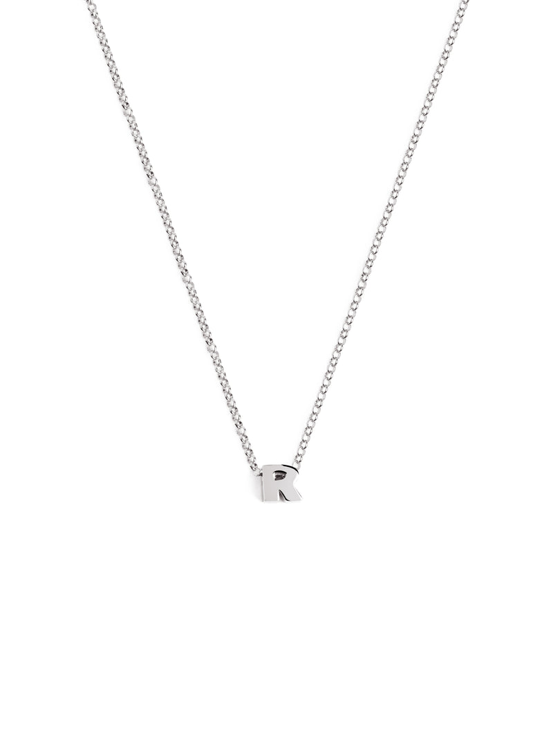 Colar Personalizado Single Letter Prata
