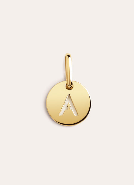 Mini Medallion Letter Argento Placcato Oro