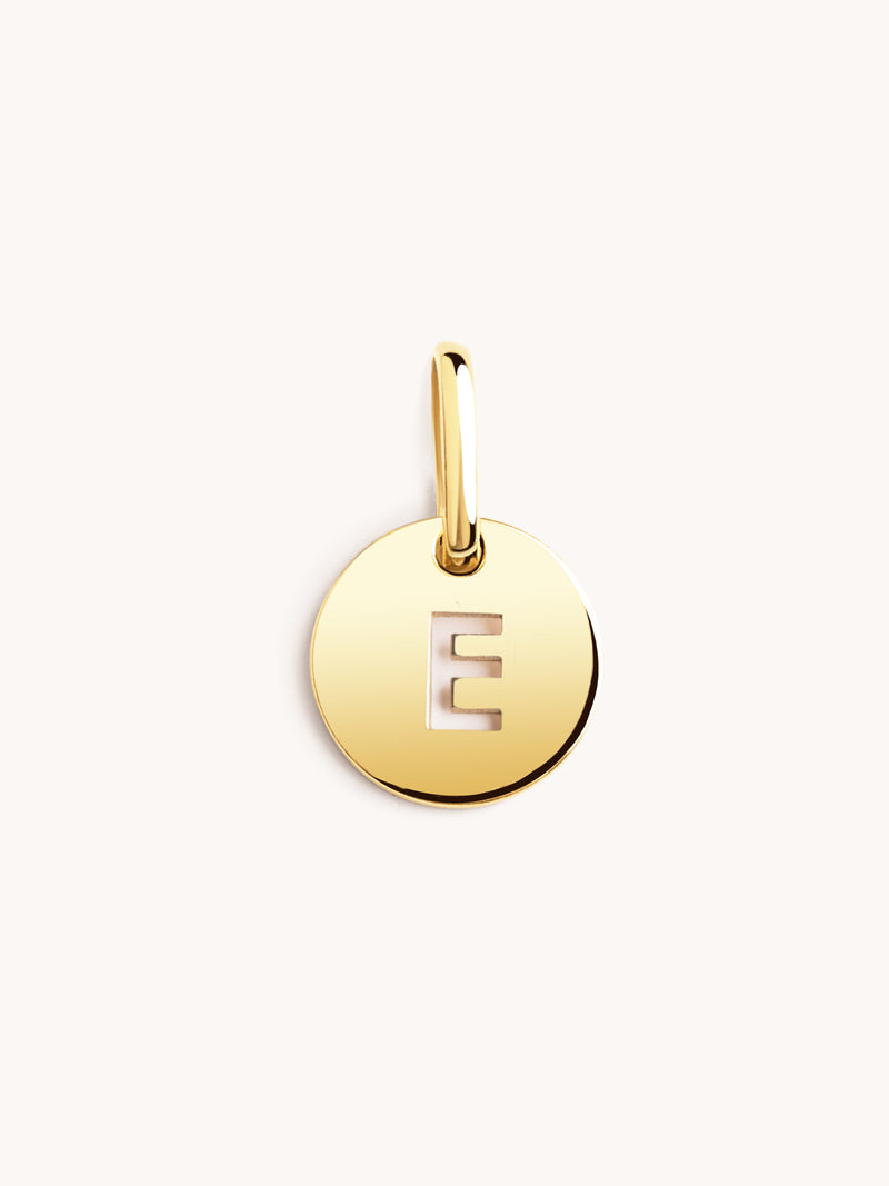 Mini Medallion Letter Argent Plaqué Or