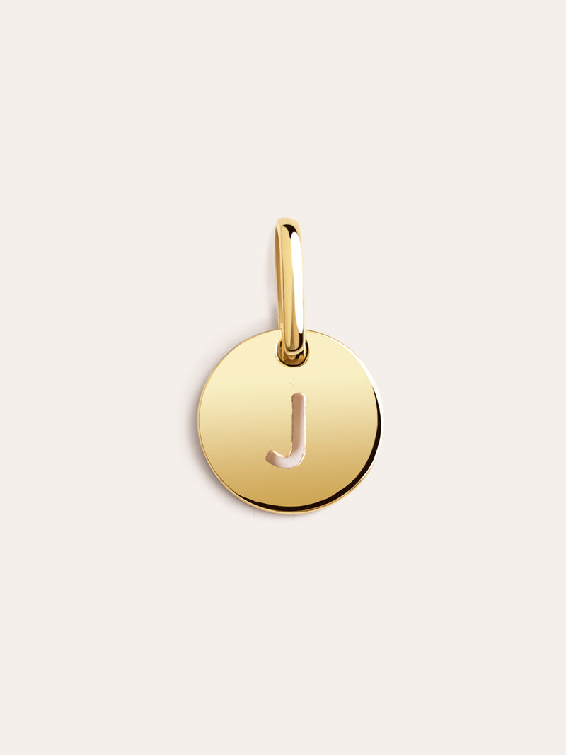 Mini Medallion Letter Argent Plaqué Or