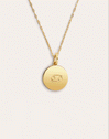Collar Zodiac Medallion Plata Baño Oro