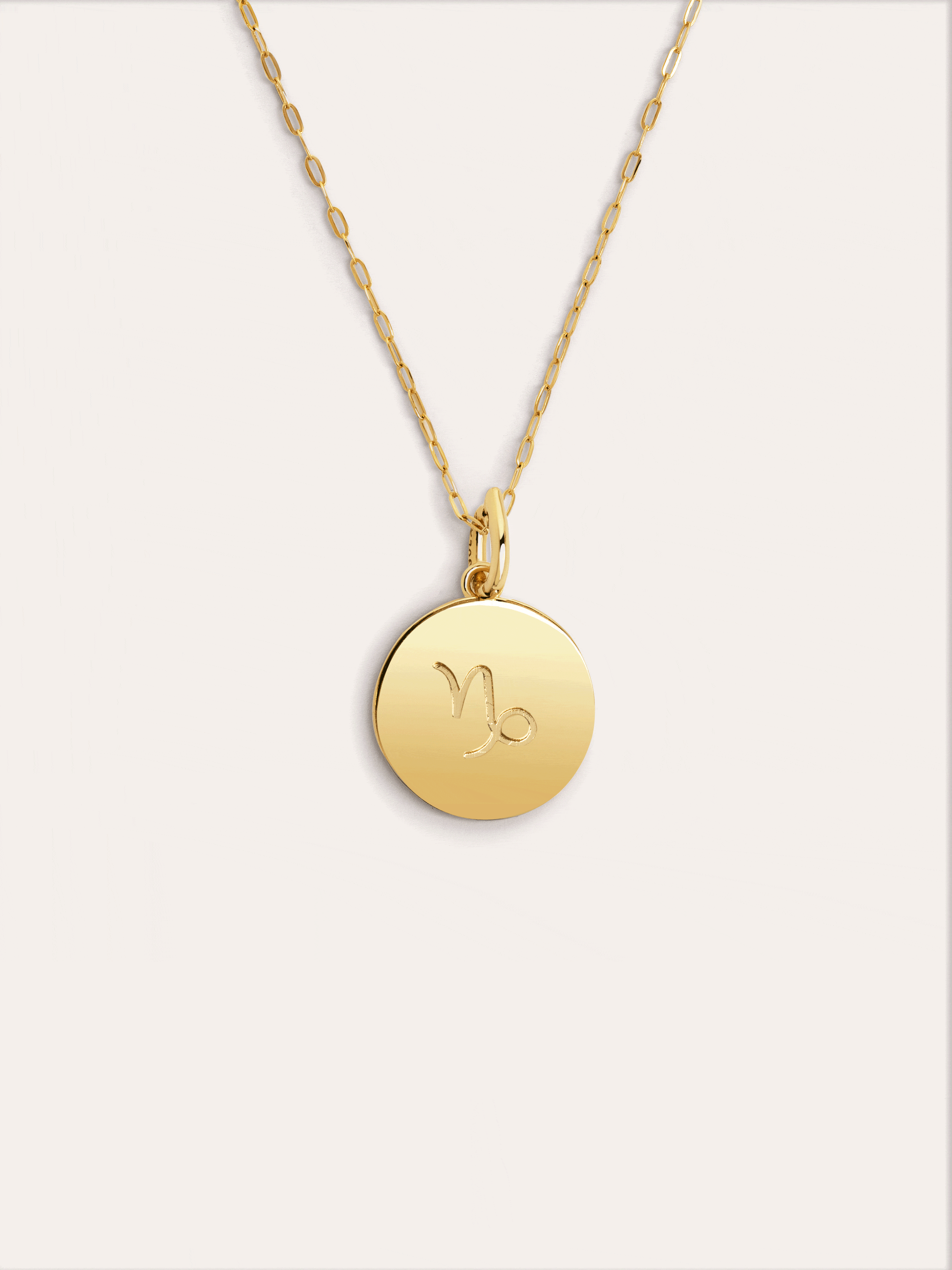 Collar Zodiac Medallion Plata Baño Oro
