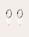 Charms Heart White Jade Baño Oro