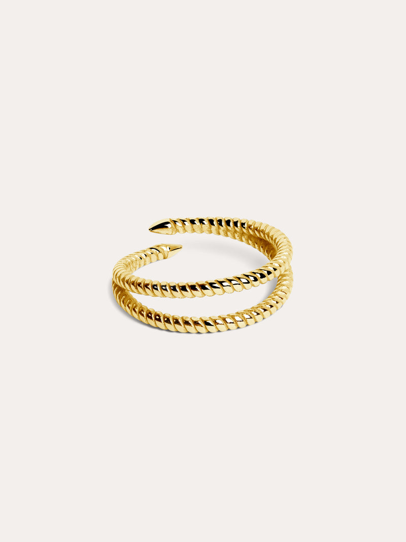 Anillo Doble Twist Plata Baño Oro