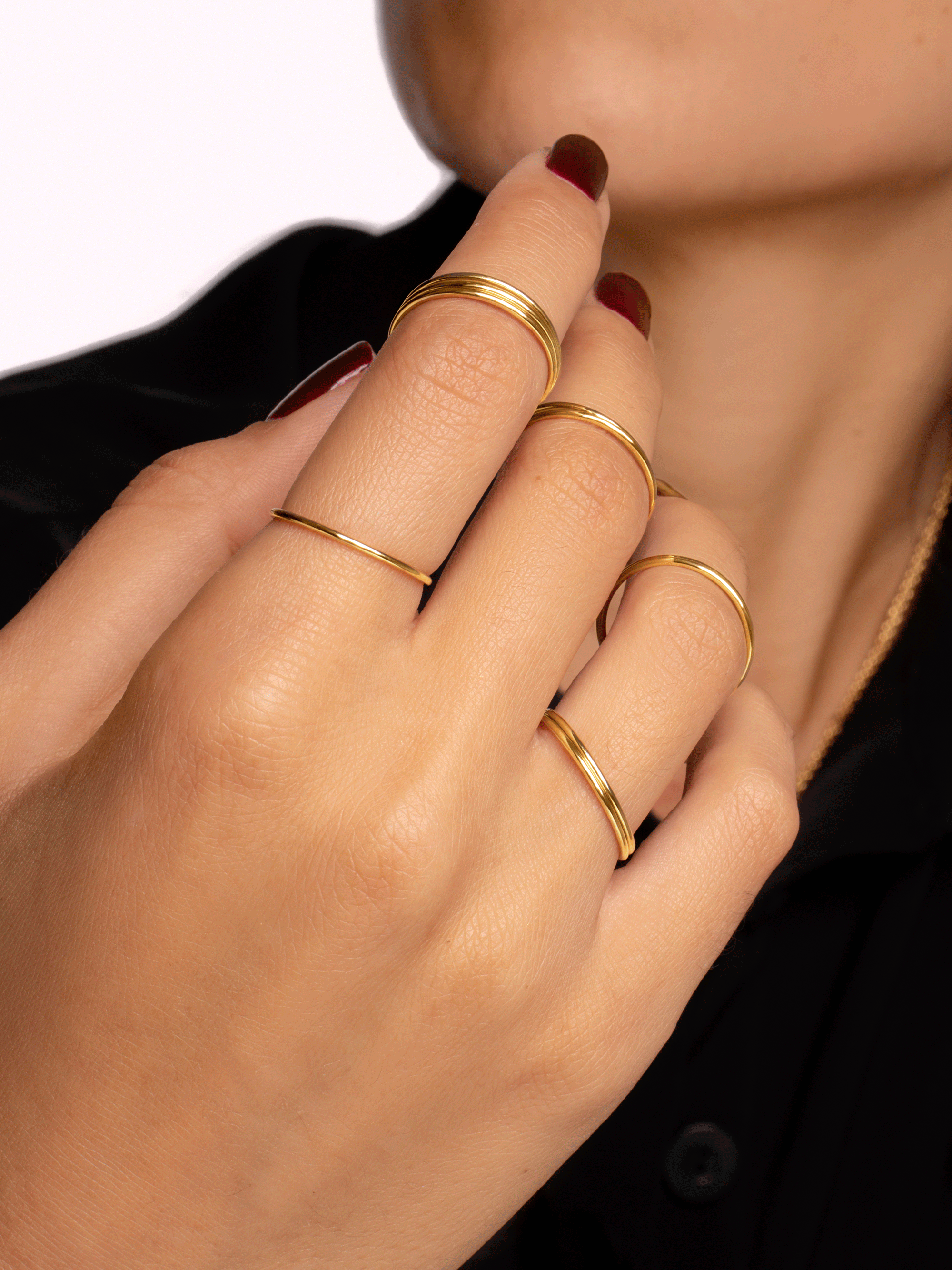 Pack 10 Anillos Helena Oro Puesta