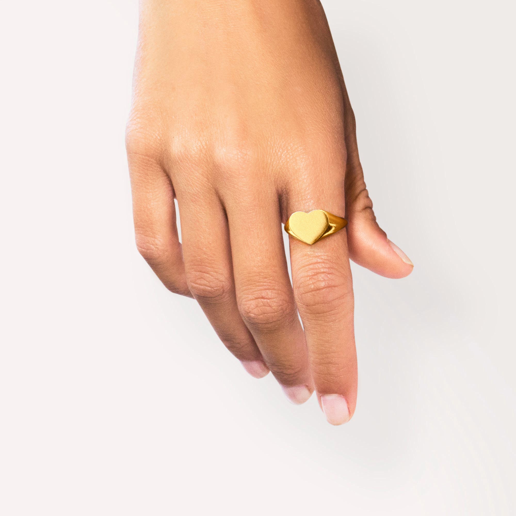 Anillo Sello Heart Oro