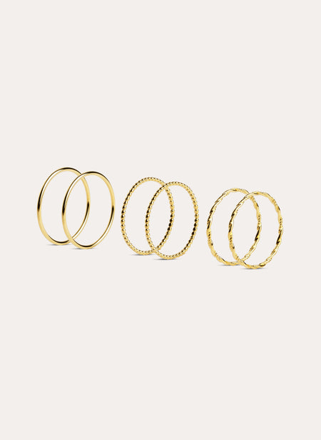 Simonetta 6 Gold Rings Pack